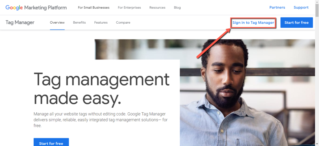 sharing access to google tag manager