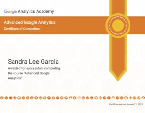 Advanced Google Analytics — Sandy Garcia