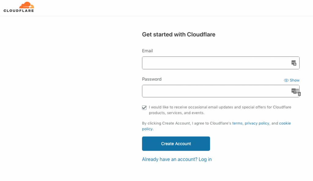 Cloudflare Step 1 Screenshot