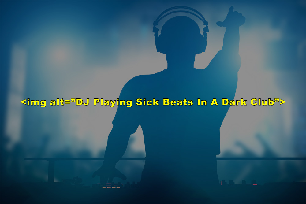 Image of a DJ in a club with an example of good alt text.