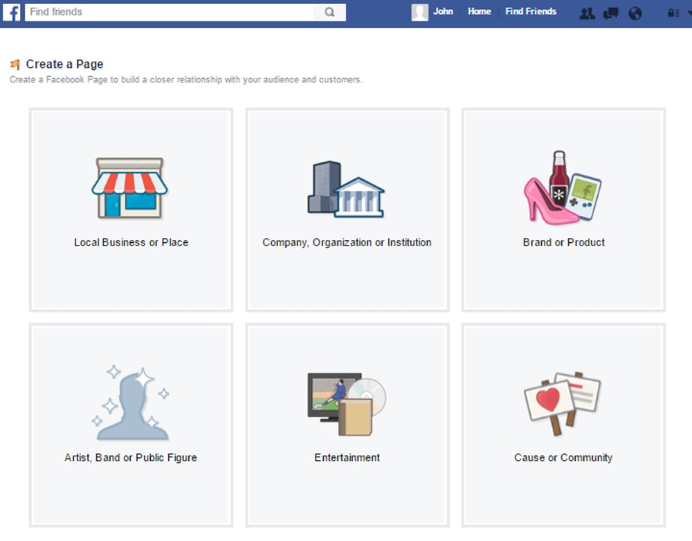 Facebook Account Page Selection Screen - Idaho Falls Internet Marketing