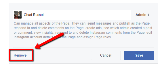 Removing Facebook Business Page User Roles