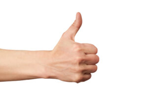 successful submission - thumbs up