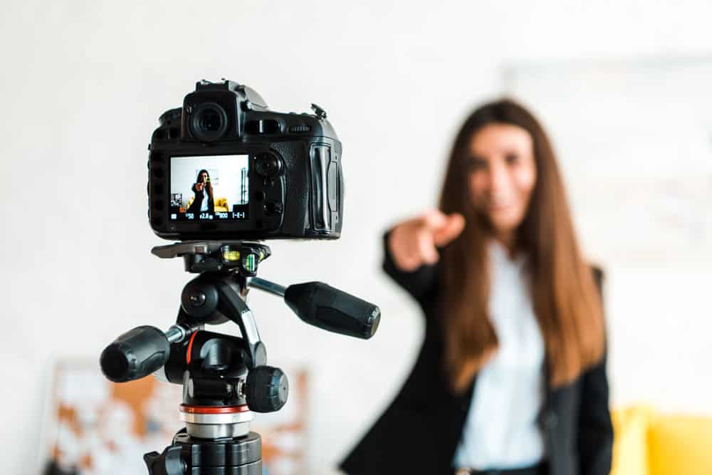 Woman making a great recording with her camera