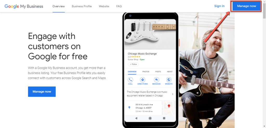 Google My Business Front Page