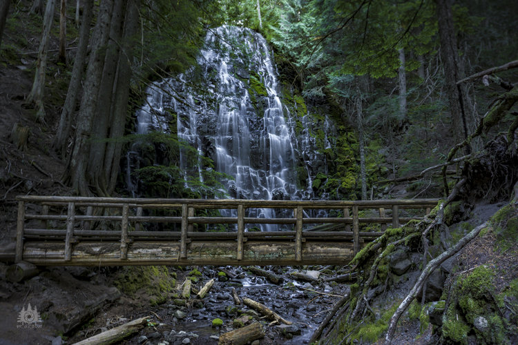 Waterfall Behind Bridge
